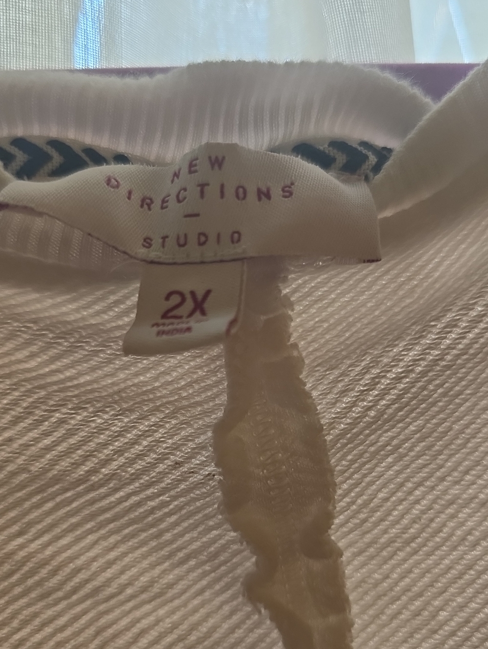 new directions White Pink Blue Ombre Lightweight Pullover Sweatshirt - Picture 3 of 3